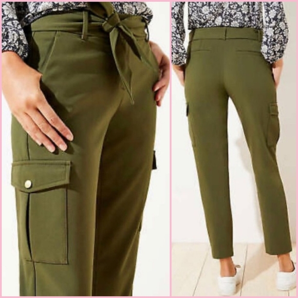 Loft Slim Tie Waist Cargo Ankle Pants - Picture 5 of 5